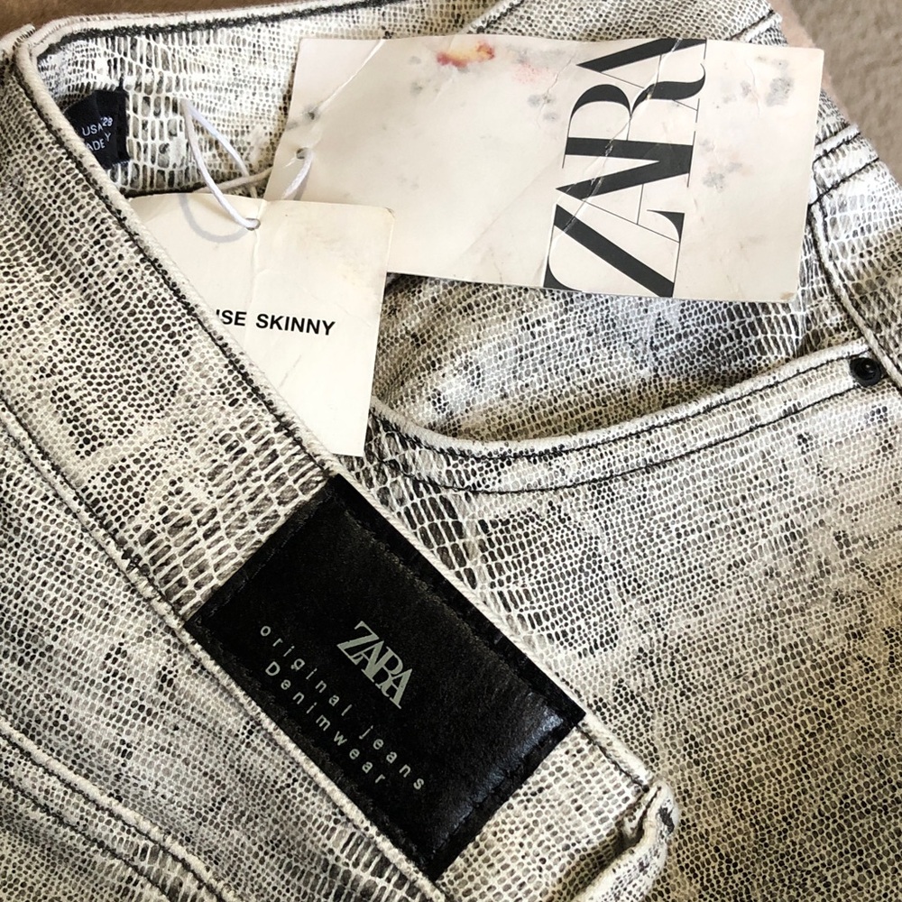 Zara Snake Print Skinny Jeans - Picture 8 of 11